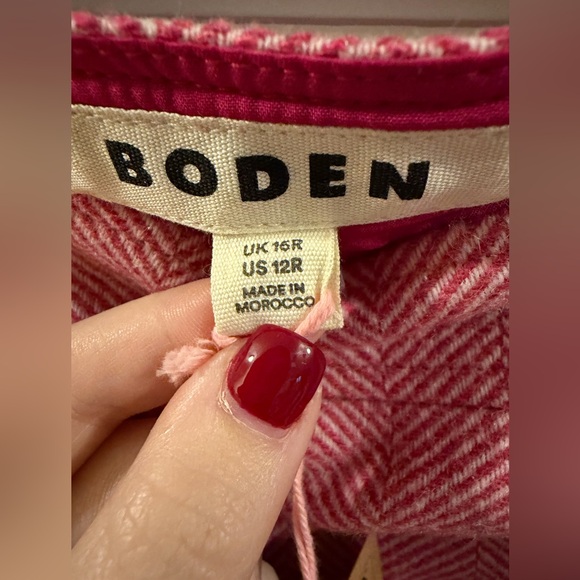 Boden Estella Tweed Herringbone Mini Pink Women's Skirt - Picture 4 of 7